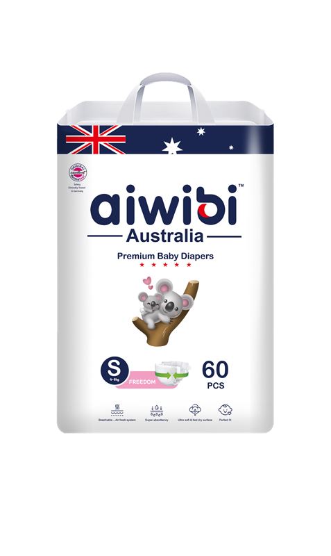 AIWIBI Freedom baby diapers, Size S, 60 pieces pack